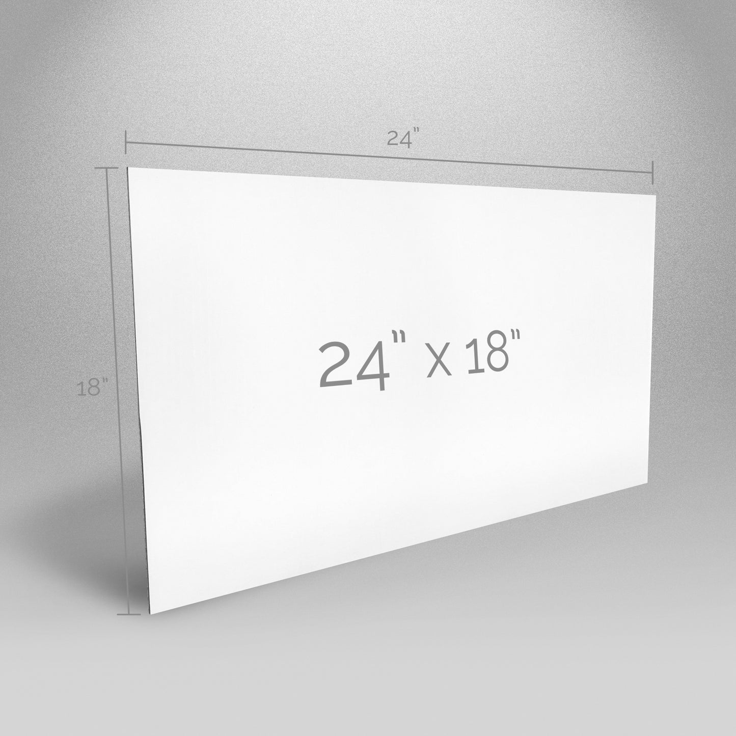 pre cut foam board standing, measurements on the sides of the foam board, 24x18 inches