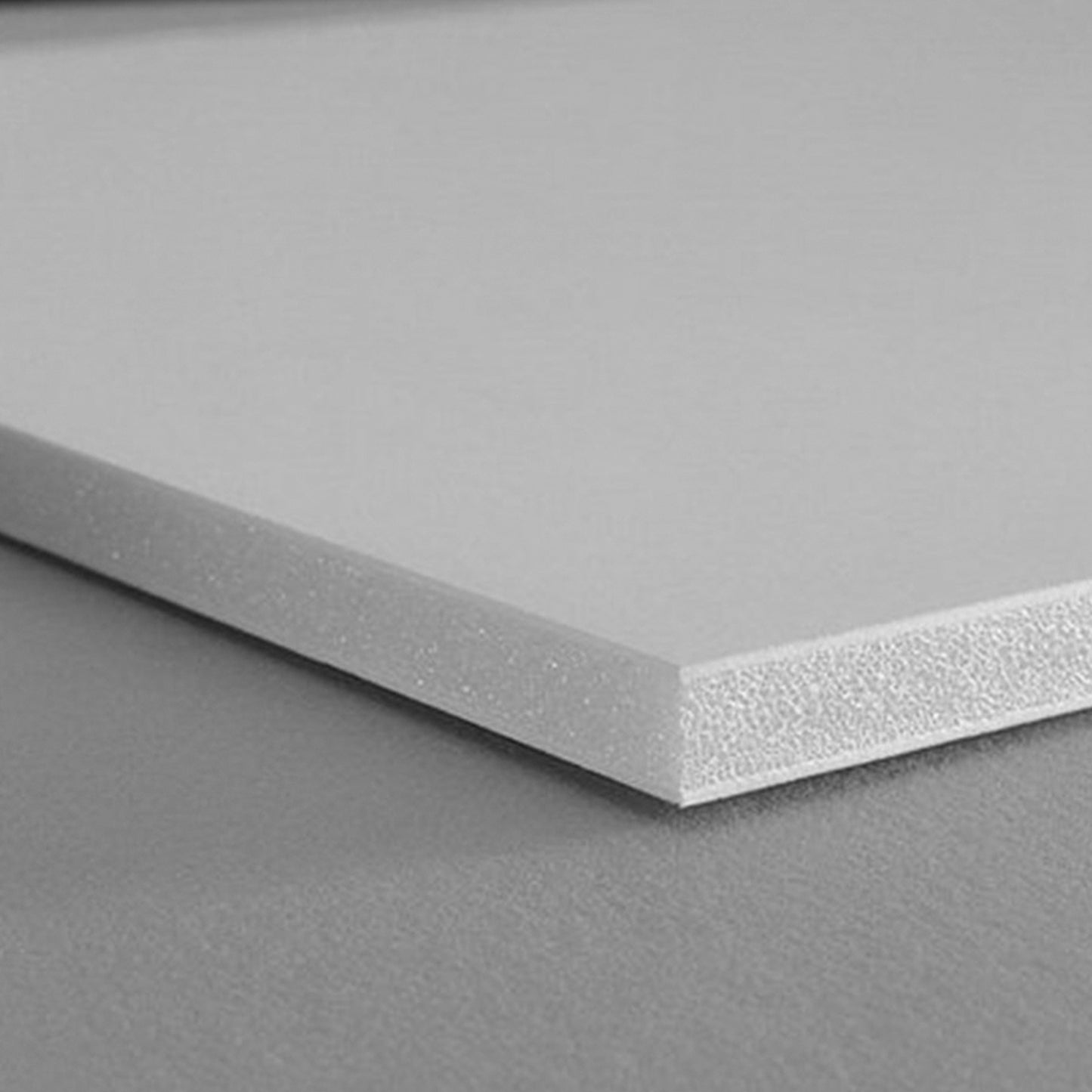 Pre cut foam board, close up, perfect corner cut
