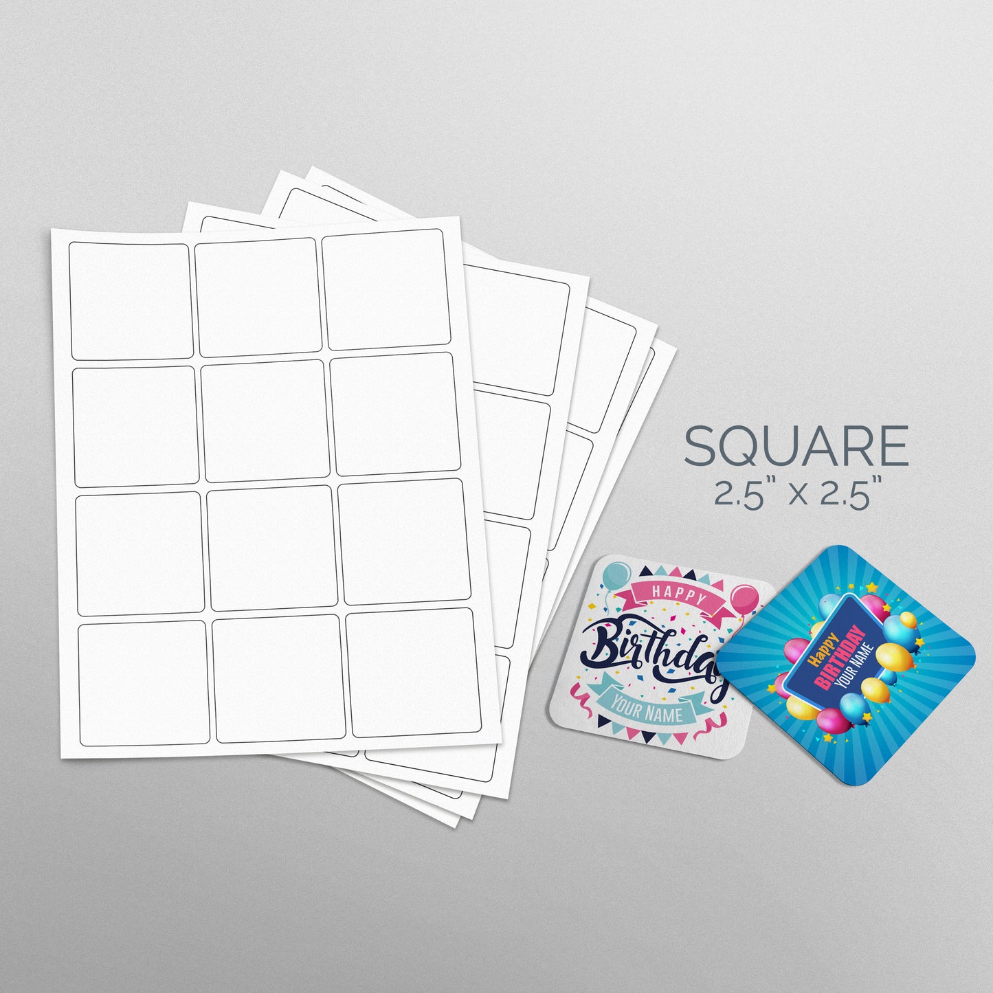 2.5x2.5 square Die Cut Stickers printing service at Pompano Printing