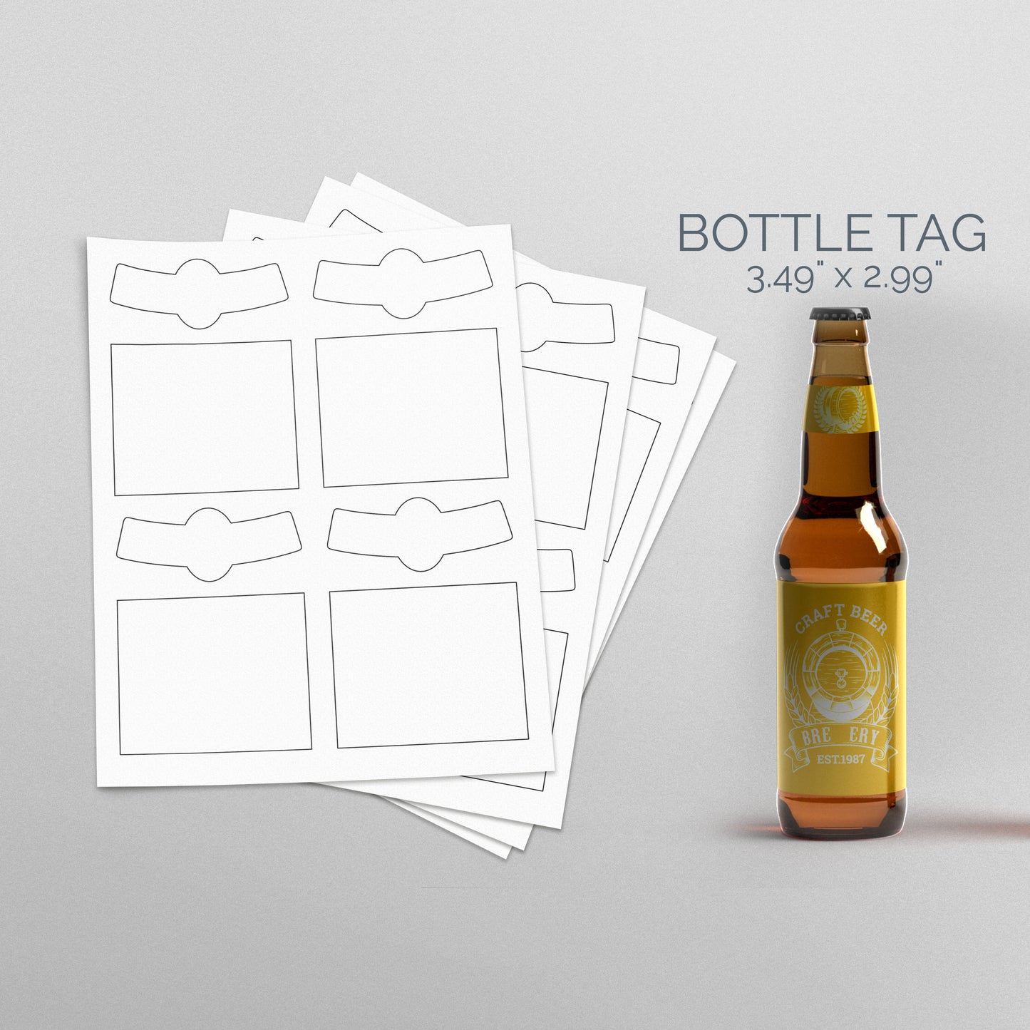 Picture of Sheets of paper with Die-Cut Bottle Tag Sticker decals from Pompano printing