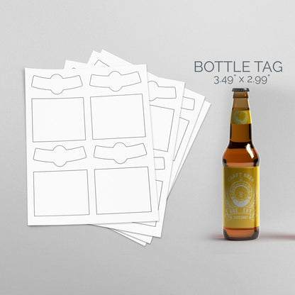 Picture of Sheets of paper with Die-Cut Bottle Tag Sticker decals from Pompano printing